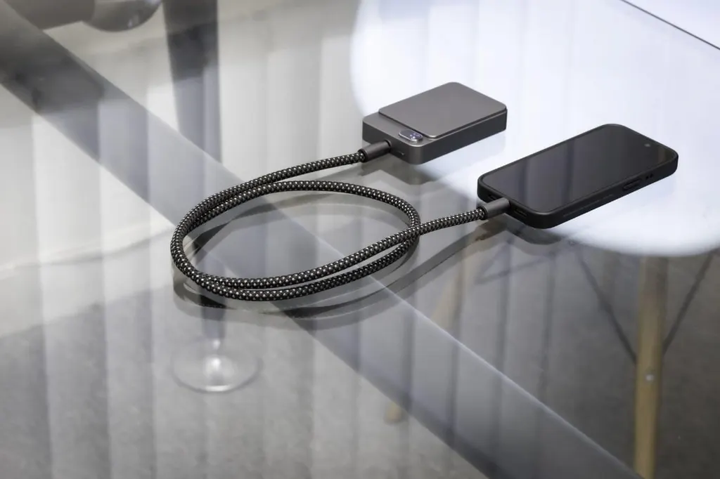 Câble de charge sur table